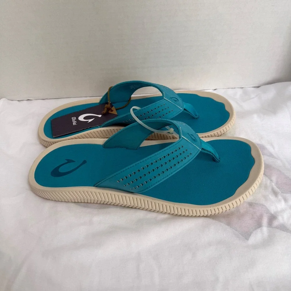 OluKai Ulele Sandals Mens 13 Tropic Blue Water Resistant 10435-3H3H NWT